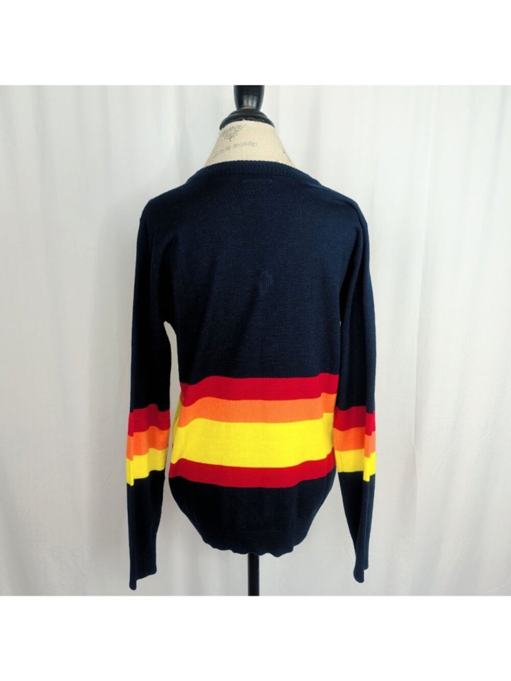 Vintage Houston Astros Sweater Large Blue Cooperstown - Picture 5 of 9